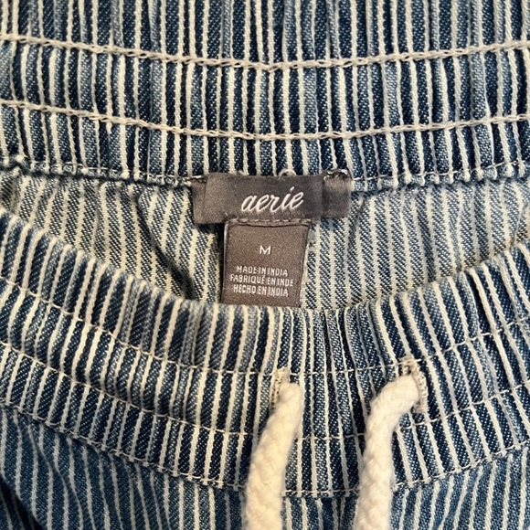 Aerie Pinstriped Blue and White Cotton Shorts - Picture 4 of 8